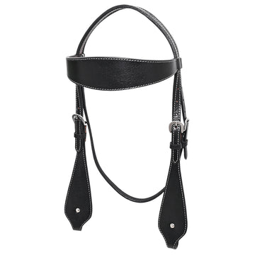 HILASON Western Horse Headstall Breast Collar Set Tack Genuine American Leather Plain Black